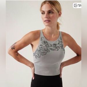 New With Tags Athleta Aurora High Neck Tank Top Camisole Crop Woman’s Small S